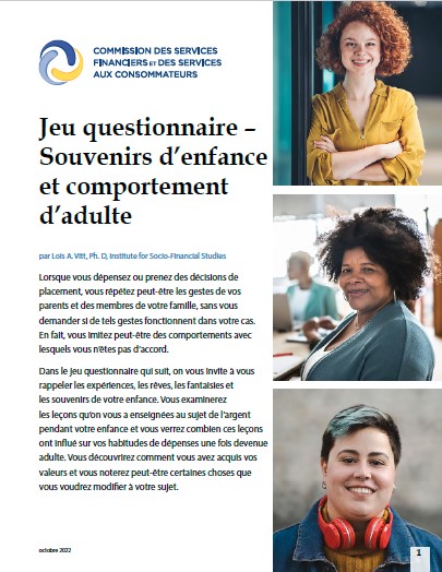 Jeu questionnaire - Souvenirs d'enfance et comportement d'adulte.