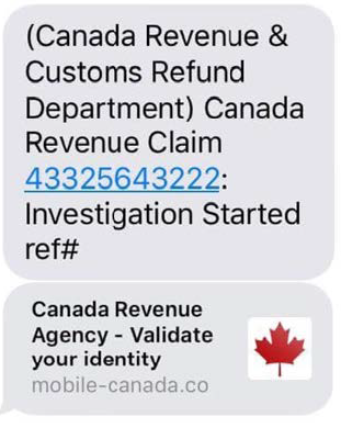 Fraudulent CRA text