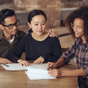 Couple meeting with a financial advisor