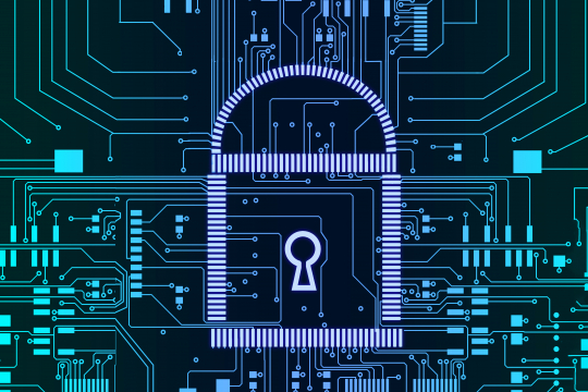 Digital lock concept.