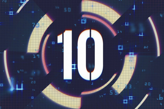 Le chiffre 10 superposé à un écran électronique.