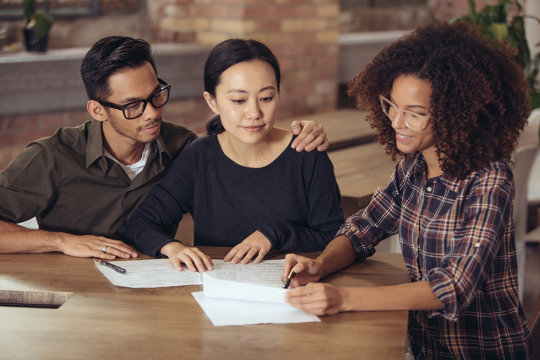 Couple meeting with a financial advisor